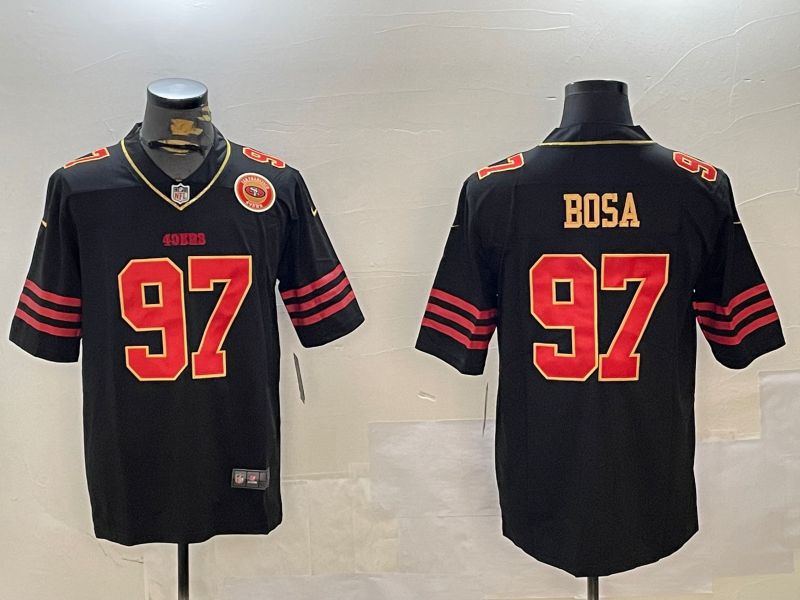 Men San Francisco 49ers 97 Bosa Black Gold 2024 Nike Limited NFL Jersey style 12305